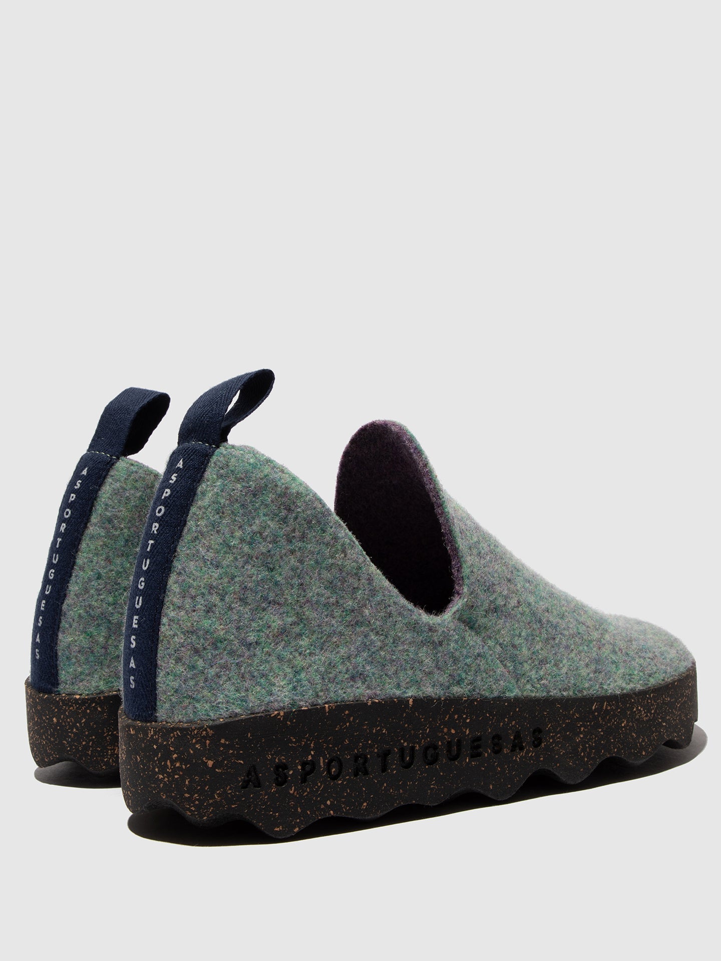 Sapatos abotinados em burel As Portuguesas City verde