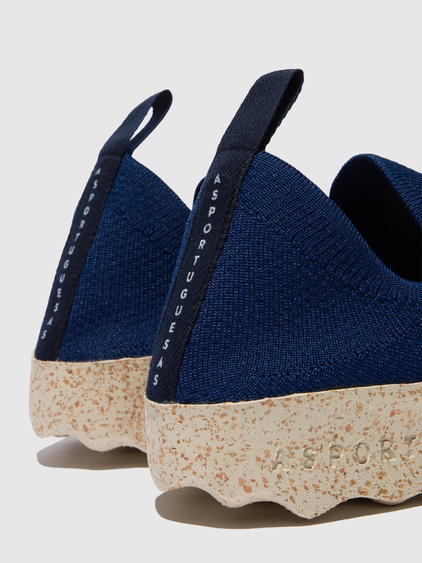 Sapatos abotinados em algodão As Portuguesas CARE azul-marinho