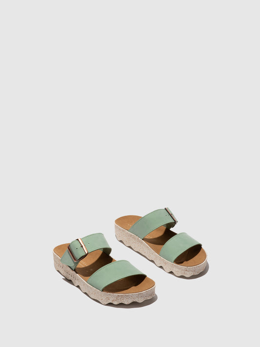 Chinelos em pele vegan As Portuguesas COLY menta