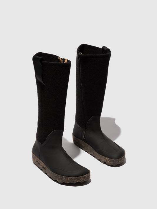 Botas com fecho em ráfia ecológica As Portuguesas CRISS preto