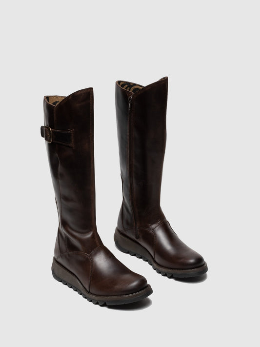 Botas com fecho FLY London MOL 2 castanho-escuro