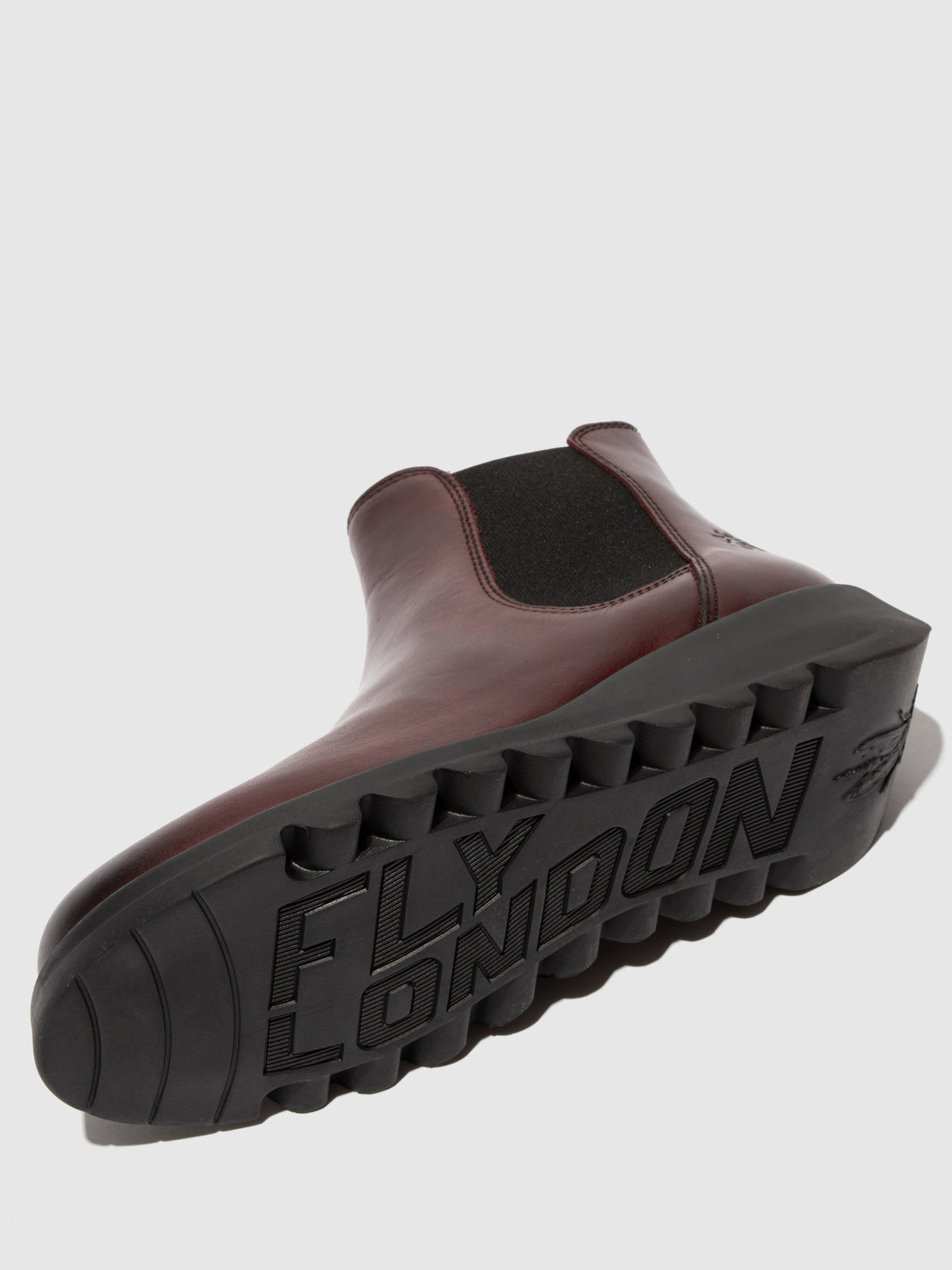 Botins Chelsea em pele FLY London SALV vinho