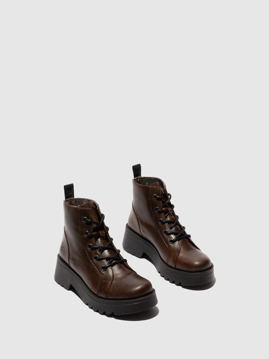 Botins em pele FLY London METZ castanho-escuro