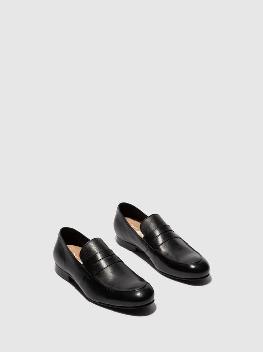 Mocassins clássicos em pele FLY London DRIK preto