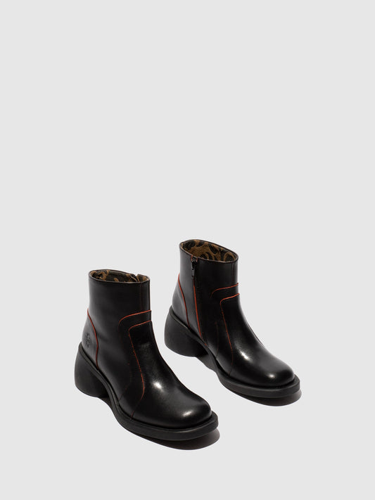 Botins com fecho em pele FLY London HEWI preto/vermelho