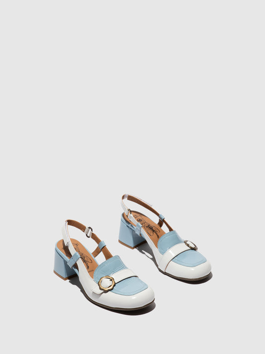 Sandálias em pele verniz FLY London PEMY azul céu offwhite