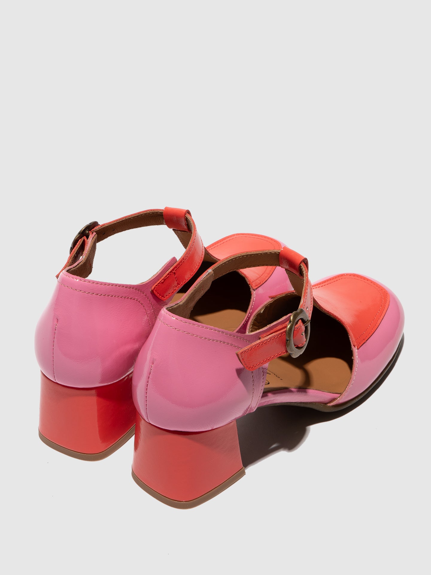 Sapatos em pele verniz FLY London POLK rosa escarlate