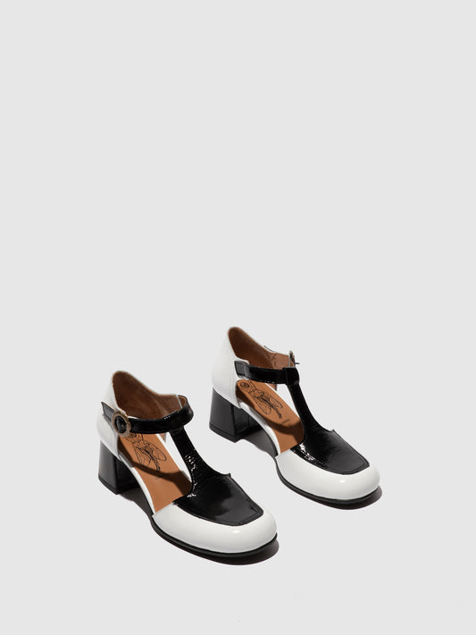 Sapatos em pele verniz FLY London POLK offwhite preto