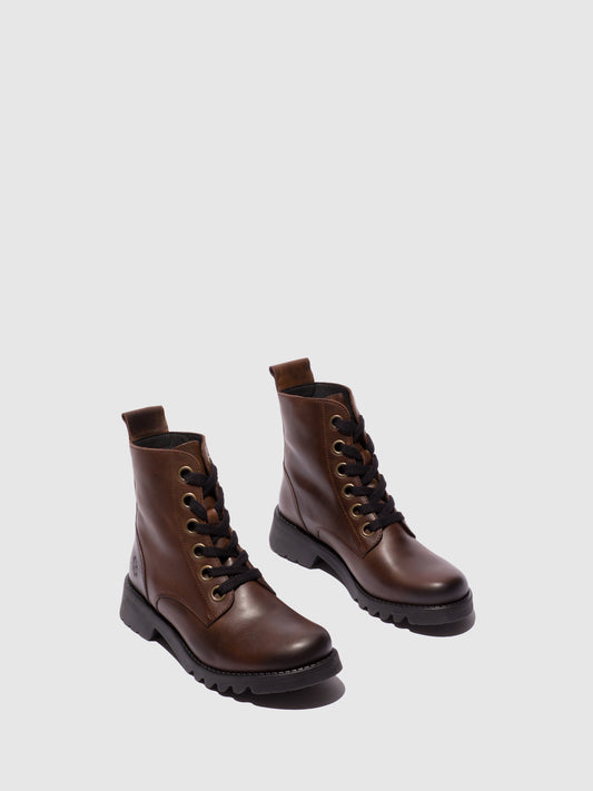 Botins em pele FLY London RAMY castanho-escuro