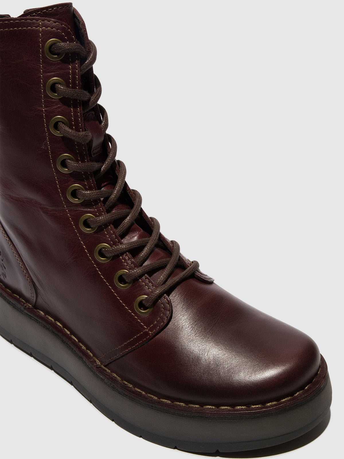 Botins com atacadores em pele FLY London RAMI vinho