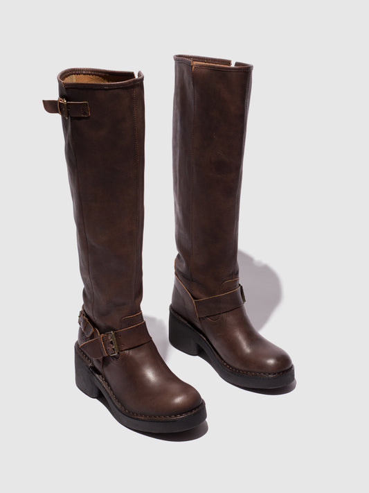 Botas em pele FLY London NOMI castanho