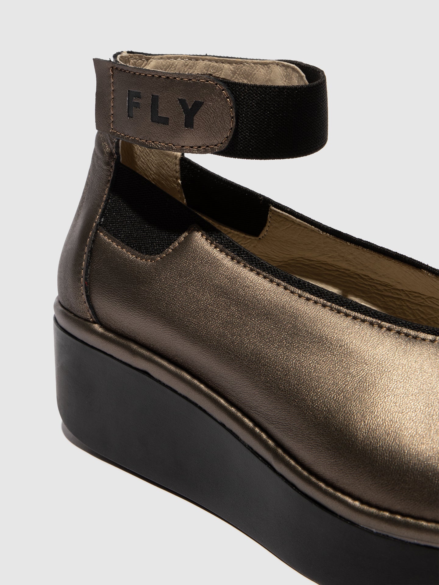 Sapatos com velcro em pele FLY London JOZI pewter