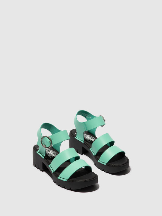 Sandálias com fivela em pele FLY London EGLY menta