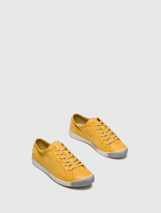 Sapatilhas com atacadores em pele suave Softinos ICA388SOF amarelo