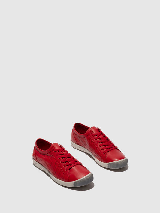 Sapatilhas em pele suave Softinos ICA vermelho cereja