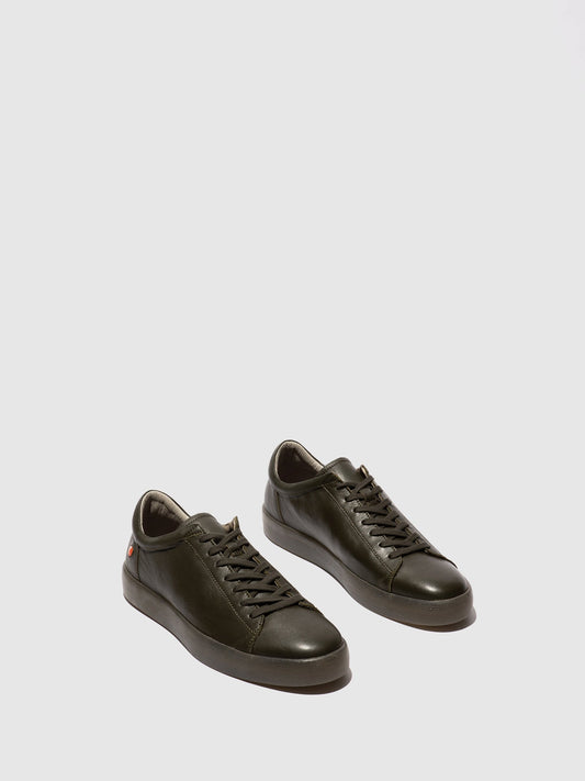 Sapatilhas em pele suave Softinos RICK verde militar