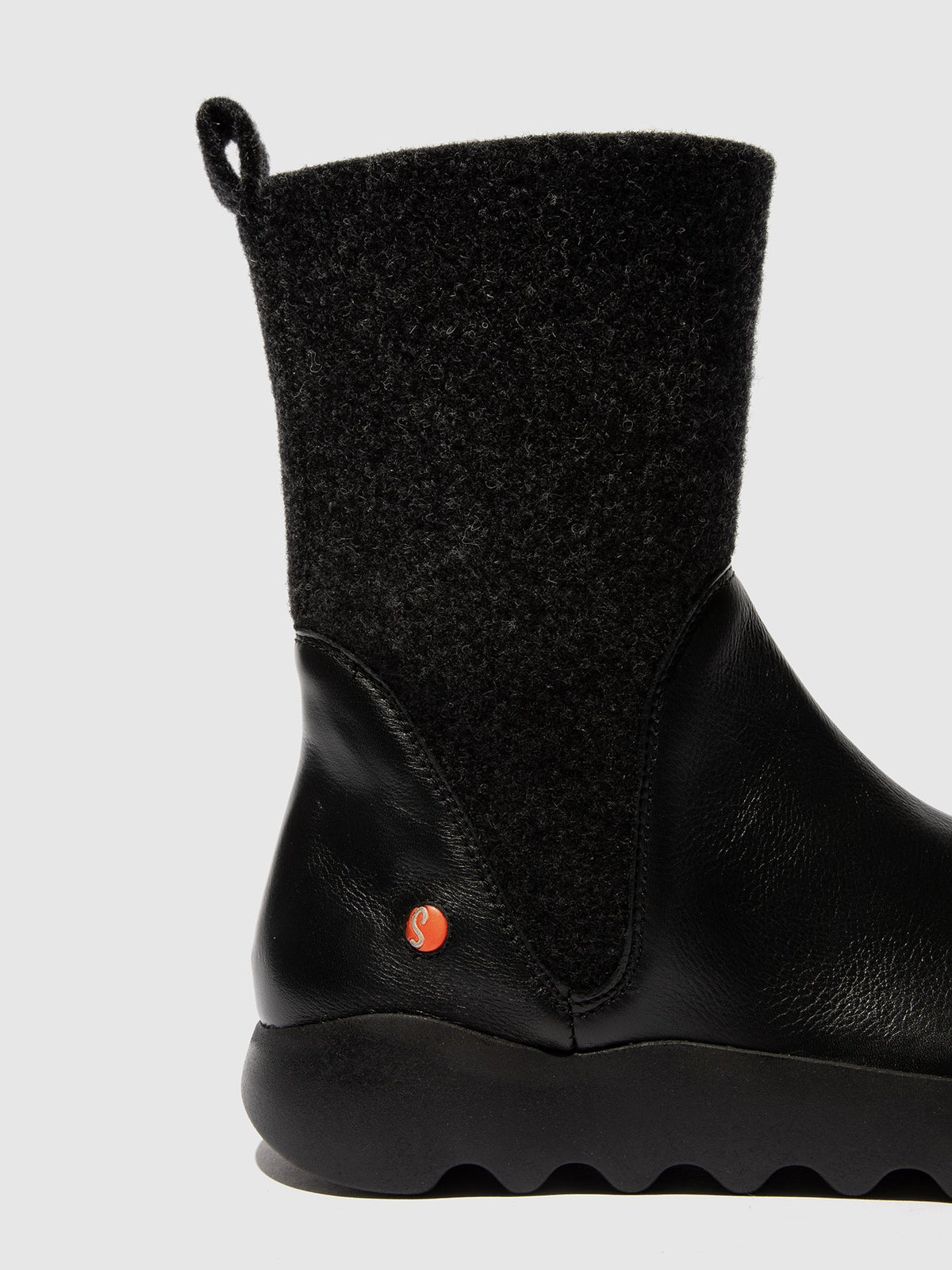 Botins com fecho em pele suave Softinos WUMI773SOF preto/feltro antracite