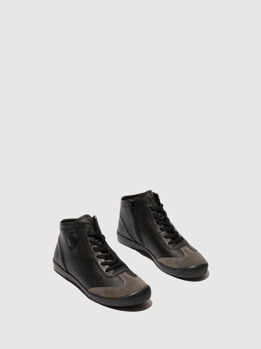 Botins em pele suave Softinos IMBO preto/carvão