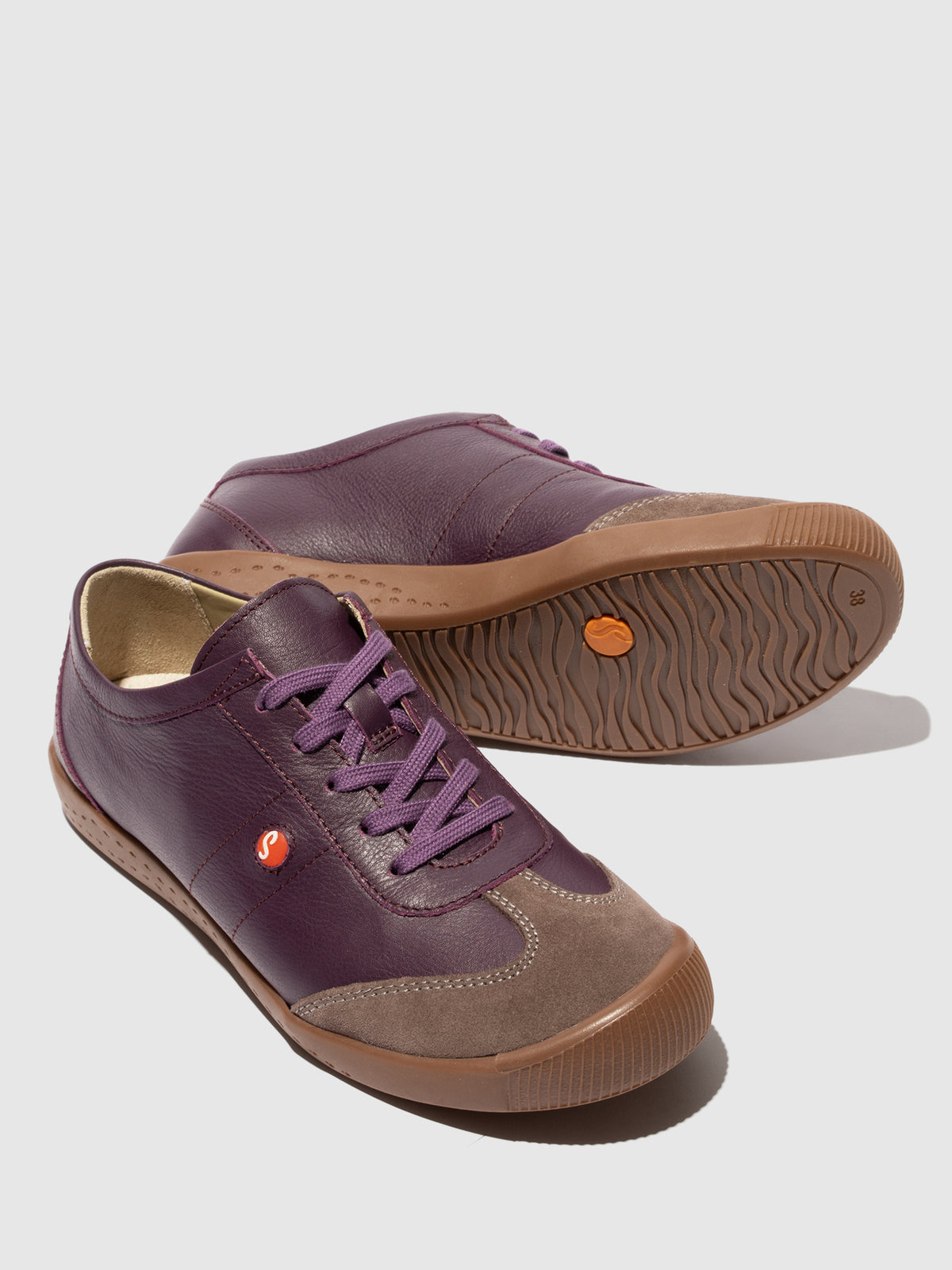 Ténis em pele suave Softinos IGLU roxo/taupe