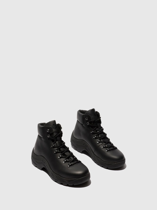 Botins com Atacadores em Pele Fred & Frederico RIXE Preto