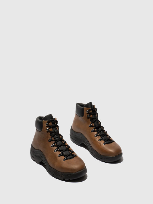 Botins com Atacadores em Pele Fred & Frederico RIXE Camel