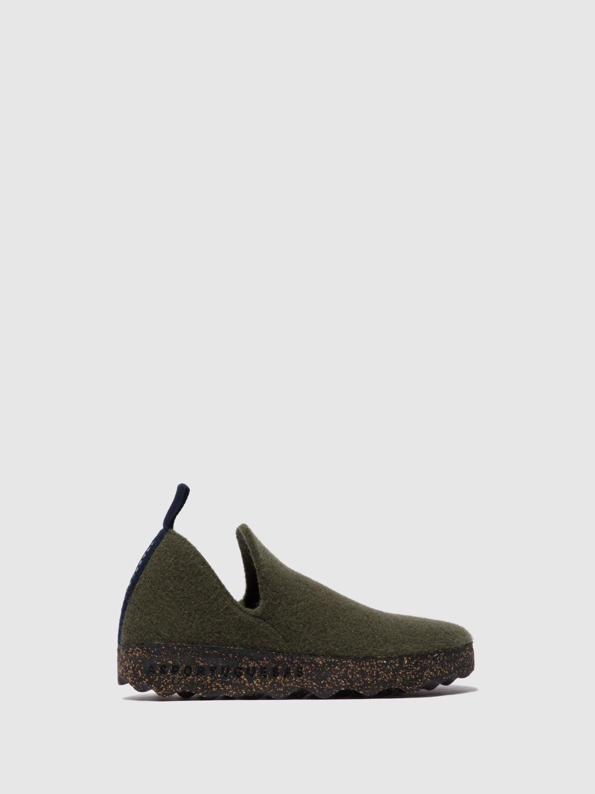 Sapatos de biqueira redonda em feltro As Portuguesas CITY L verde-militar