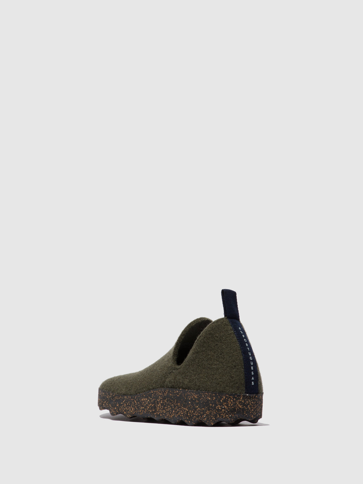 Sapatos de biqueira redonda em feltro As Portuguesas CITY L verde-militar