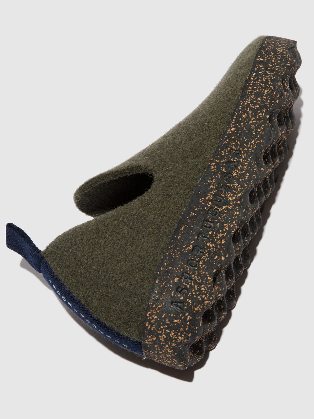Sapatos de biqueira redonda em feltro As Portuguesas CITY L verde-militar