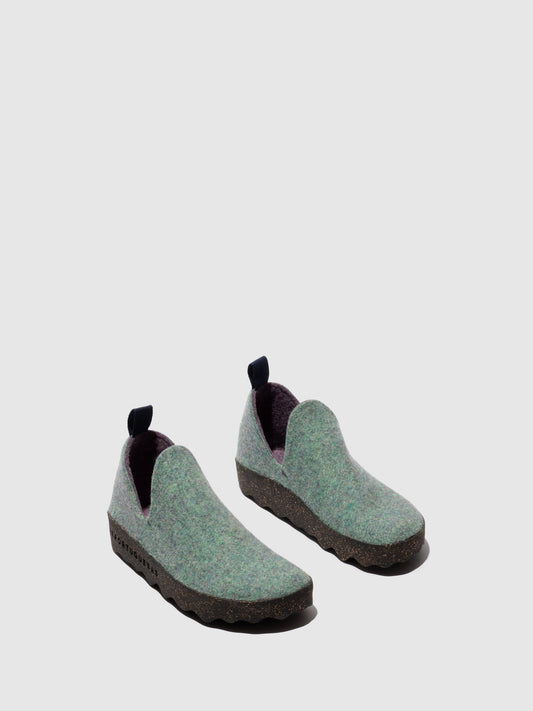 Sapatos abotinados em burel As Portuguesas City verde