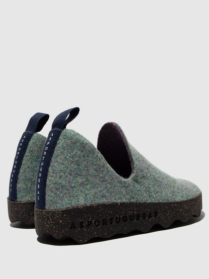 Sapatos abotinados em burel As Portuguesas City verde