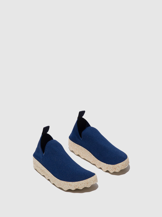 Sapatos abotinados em algodão As Portuguesas CARE azul-marinho