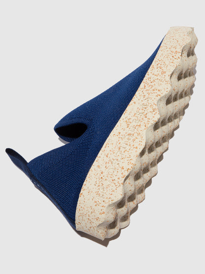 Sapatos abotinados em algodão As Portuguesas CARE azul-marinho