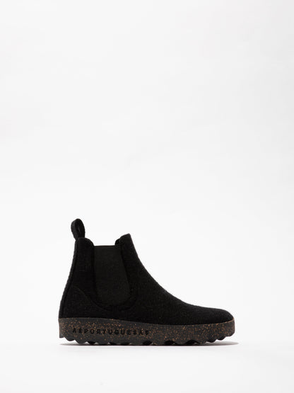 Botins Chelsea em feltro As Portuguesas CAIA L preto