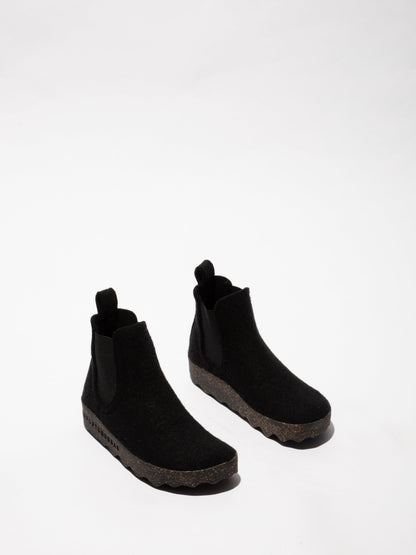 Botins Chelsea em feltro As Portuguesas CAIA L preto