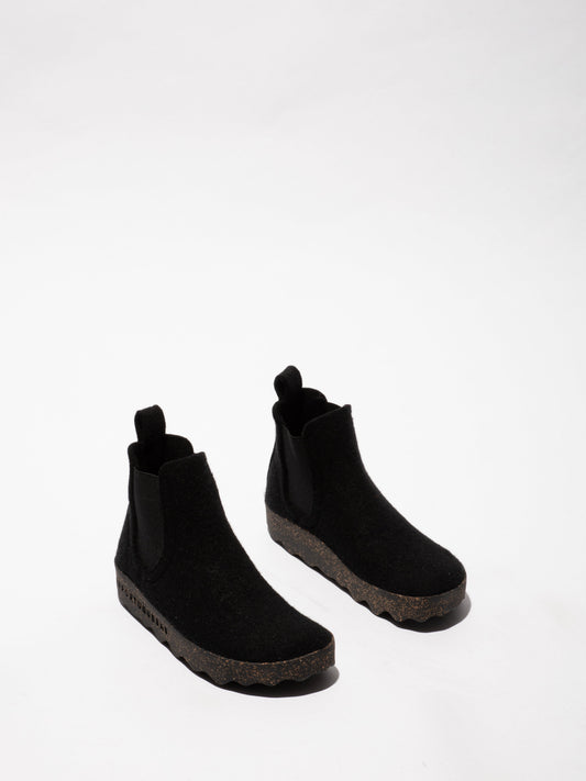 Botins Chelsea em feltro As Portuguesas CAIA L preto