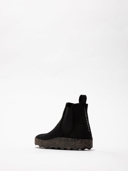 Botins Chelsea em feltro As Portuguesas CAIA L preto