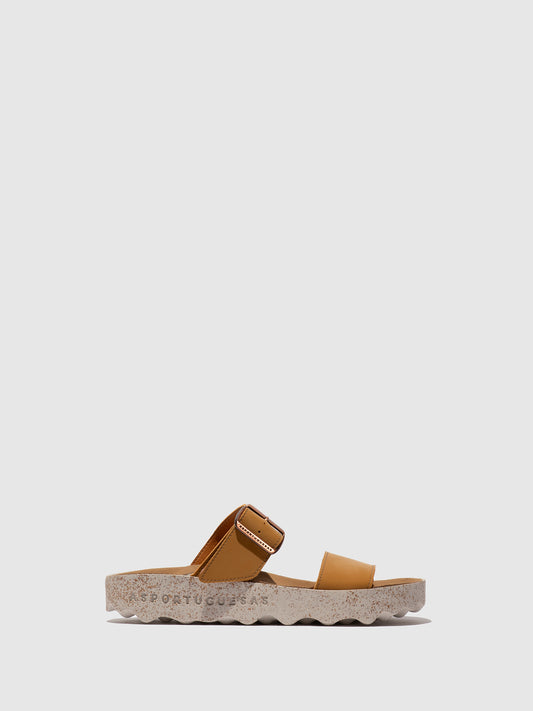 Chinelos em pele vegan As Portuguesas COLY camel