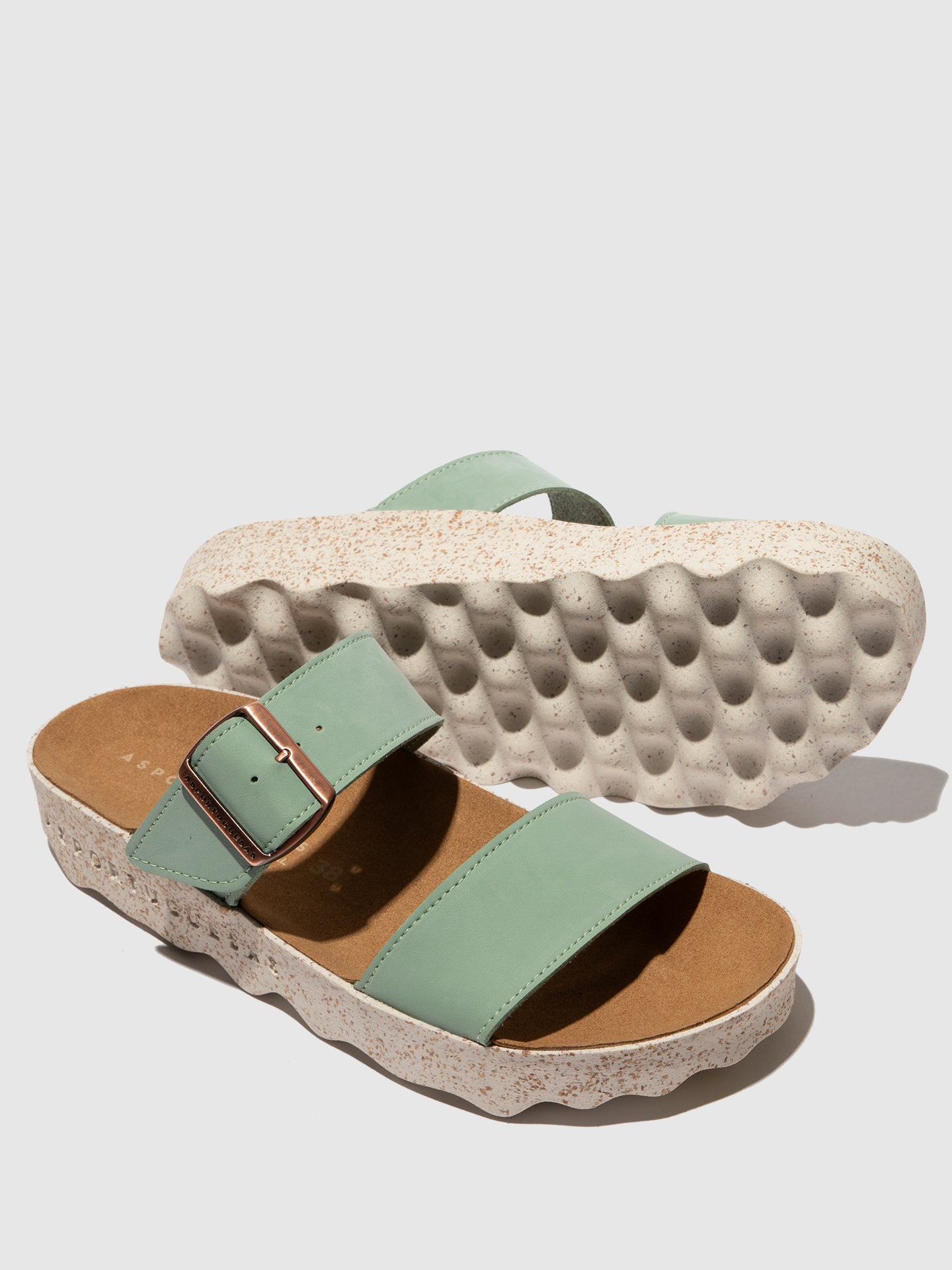 Chinelos em pele vegan As Portuguesas COLY menta