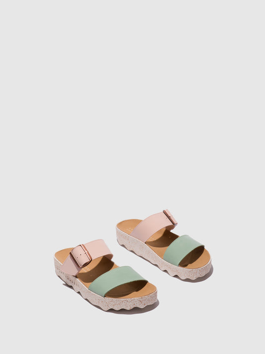 Chinelos em pele vegan As Portuguesas COLY rosa menta