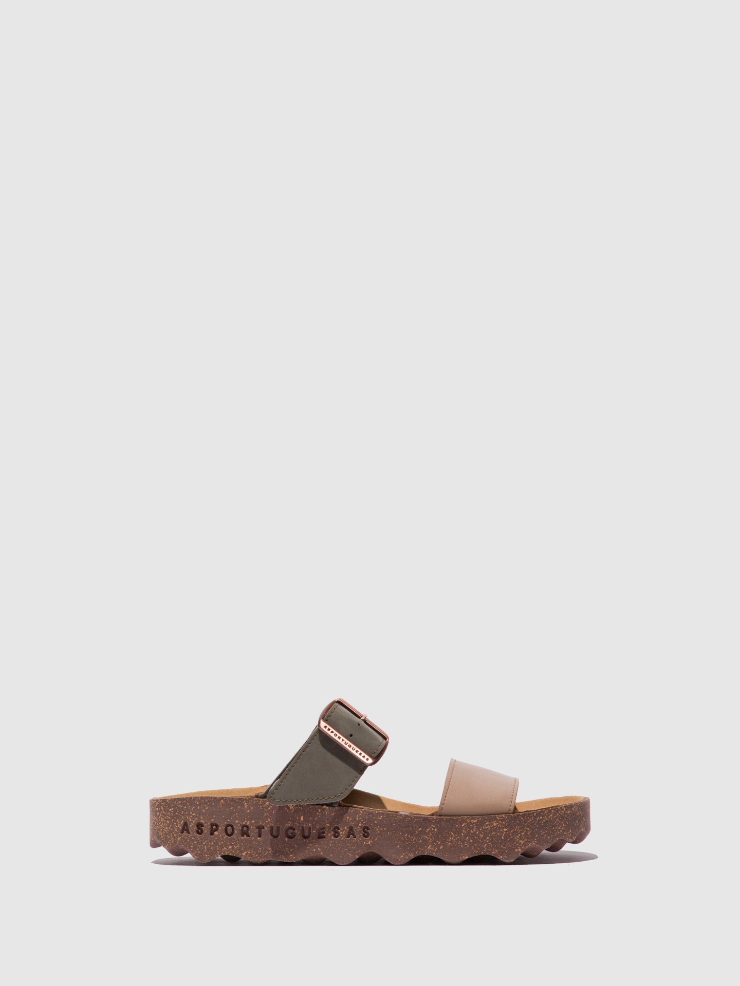 Chinelos em pele vegan As Portuguesas COLY areia khaki