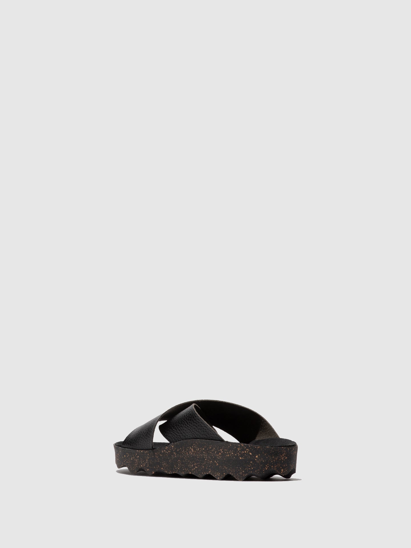 Chinelos em pele vegan As Portuguesas CROSS preto