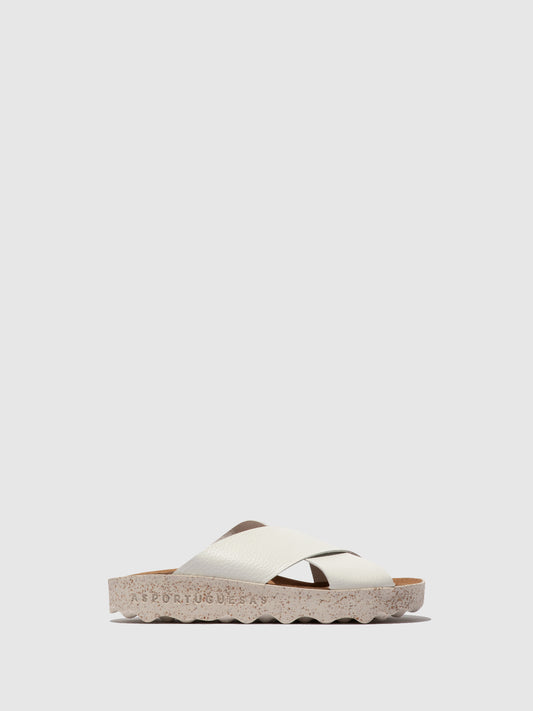 Chinelos em pele vegan As Portuguesas CROSS branco