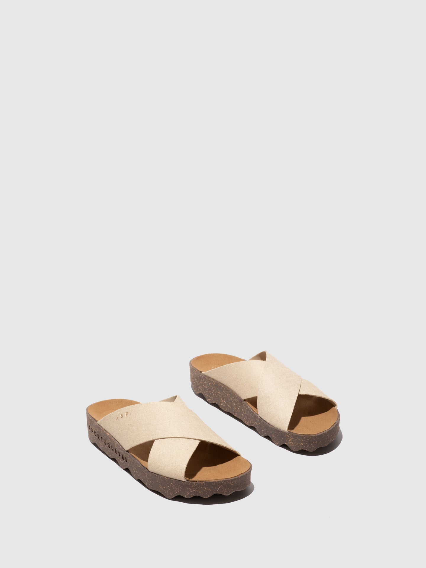Chinelos em pele vegan As Portuguesas CROSS nude