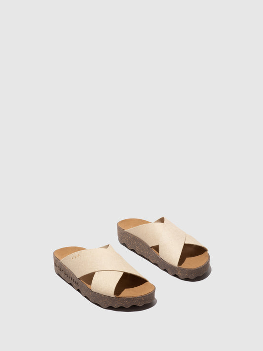 Chinelos em pele vegan As Portuguesas CROSS nude