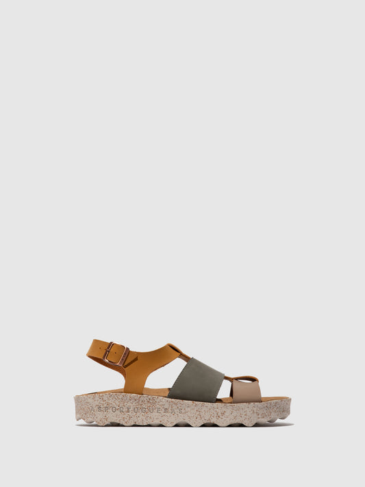 Sandálias em pele vegan As Portuguesas CALLA multicolor camel