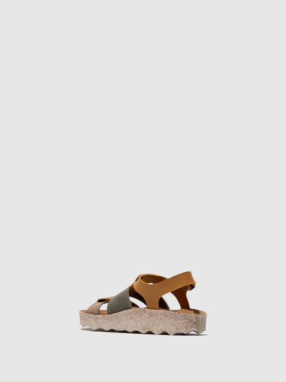 Sandálias em pele vegan As Portuguesas CALLA multicolor camel