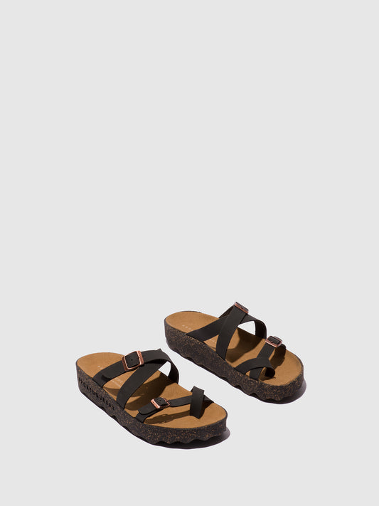 Chinelos em pele vegan As Portuguesas CAPRI preto