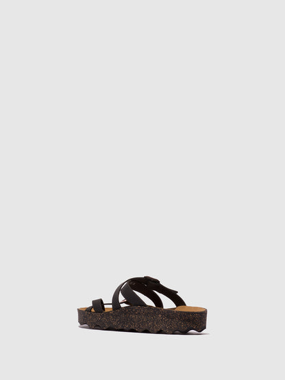 Chinelos em pele vegan As Portuguesas CAPRI preto