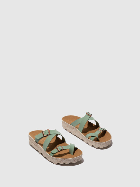 Chinelos em pele vegan As Portuguesas CAPRI menta