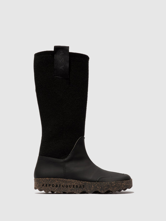 Botas com fecho em ráfia ecológica As Portuguesas CRISS preto